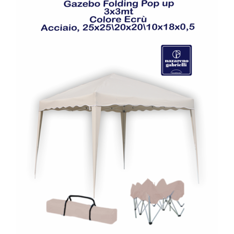 GAZEBO FOLDING POP UP MT.3X3 ECRU