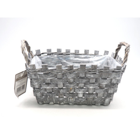 CESTO LEGNO INTRECCIATO RETT.10X16X24