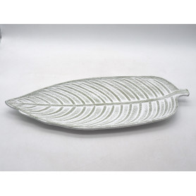VASSOIO FOGLIA SBIANCATO 4X25X14CM