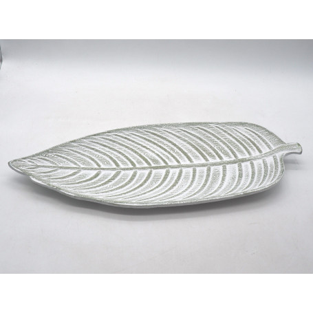 VASSOIO FOGLIA SBIANCATO 4X25X14CM