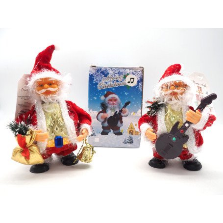 BABBO NATALE CON CHITARRA+BELL H.17CM