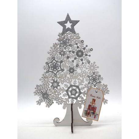 ALBERO LEGNO 31X20.5 C/GHIACCI NEVE+STEL