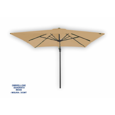 OMBRELLONE PALO CENTRALE 3X3MT BEIGE