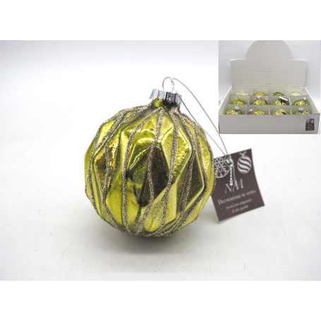 PALLA VETRO C/ONDE GLITTER D.10CM