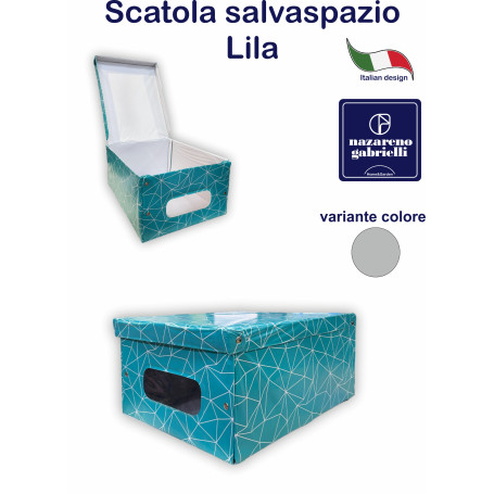 SCATOLA P/BIANCHERIA LILA IN PVC 25X40X5