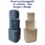 POUF VELLUTO CONTENITORE SET 3PZ