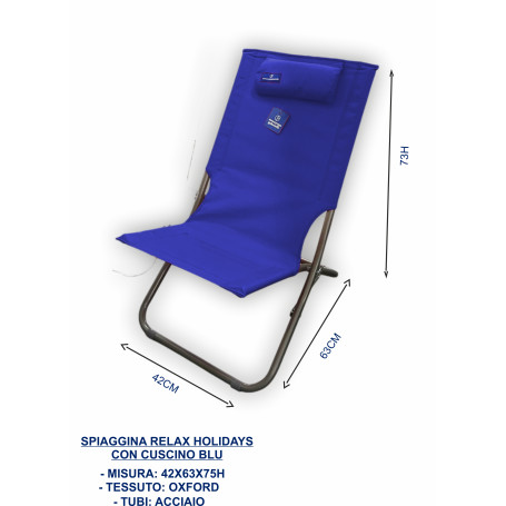 SPIAGGINA RELAX HOLIDAY C/CUSCINO BLUE