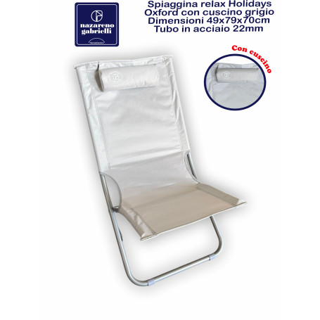 SPIAGGINA RELAX HOLIDAY C/CUSCINO GRIGIO