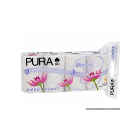 PURA CARTA IGIENICA UNICA 3V X8