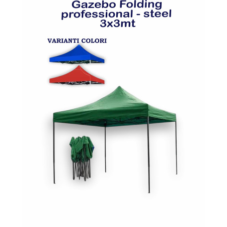 GAZEBO FOLDING PROFESSIONAL STEEL MT 3X