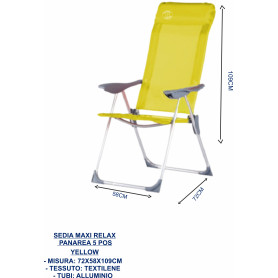 SEDIA RECLIN MAX PANAREA 5PS ALU/TXT YEL