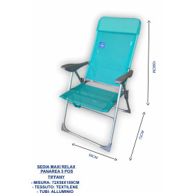 SEDIA RECLIN MAX PANAREA 5PS ALU/TXT TIF