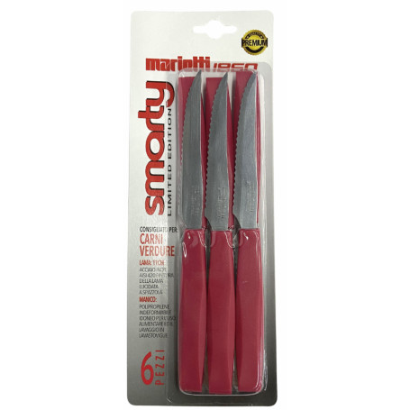 PS SMARTY 6PZ COLTELLO  BISTECCA ROSSO