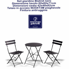 SET BISTROT 3PZ NERO