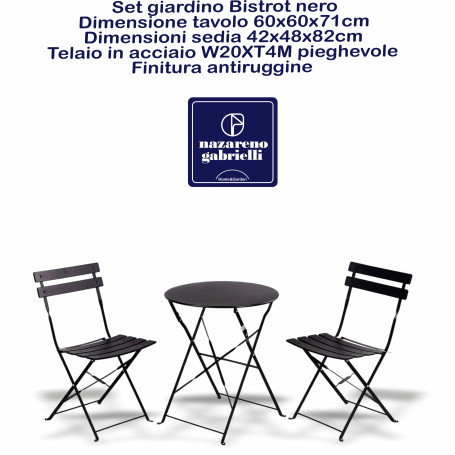 SET GIARDINO BISTROT NERO
