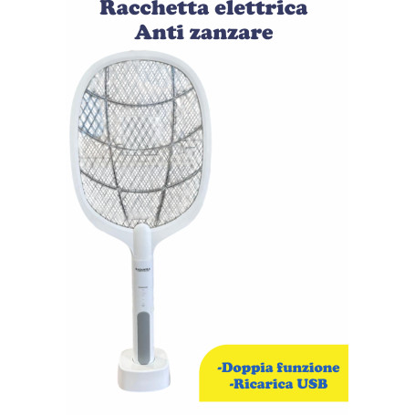 RACCHETTA ELETTRICA RIC\USB ANTI ZANZARE