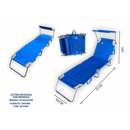 LETTINO ISCHIA C/PARASOLE OXF/ACC.BLUE