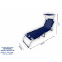 LETTINO ISPICA C/PARASOLE ALU/TXT BLUE