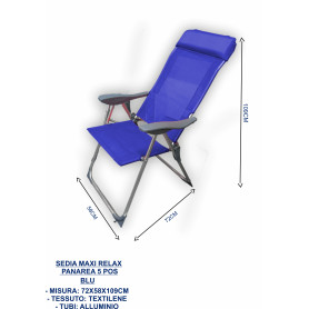 SEDIA RECLIN MAX PANAREA 5PS ALU/TXT BLU