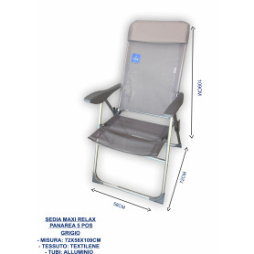 SEDIA RECLIN MAX PANAREA 5PS ALU/TXT GR