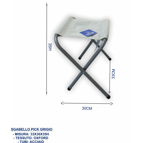 SGABELLO PICK ACC/OXF GREY