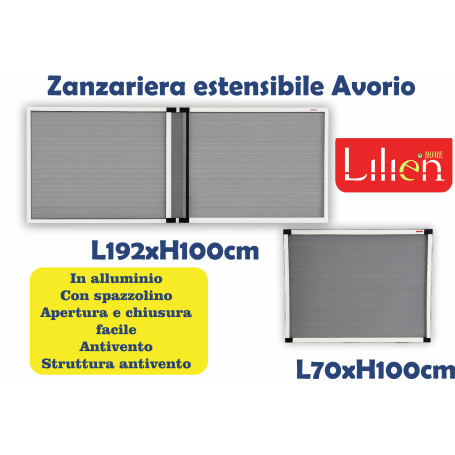 ZANZARIERA ESTENSIBILE 70X100 IVORY