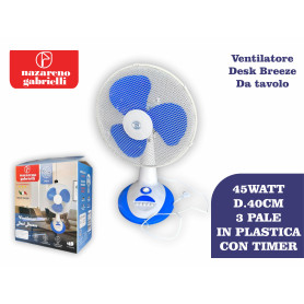 VENTILATORE TAVOLO 45W D.40 3P PP C/T NG