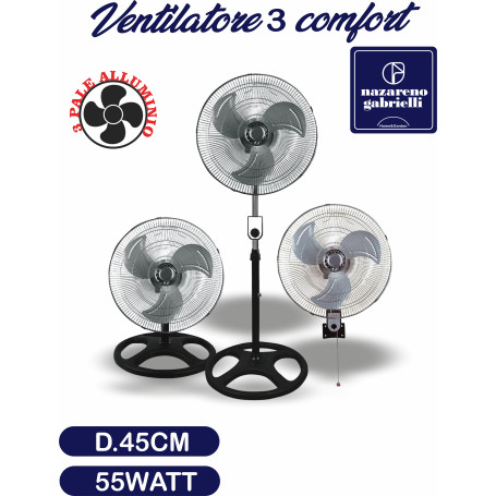 VENTILATORE 3IN1 D.45 55W 3P ALU NG