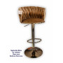 SGABELLO BLISS VELLUTO BASE ORO MARRONE