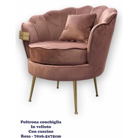 POLTRONA CONCHIGLIA C/CUSCINO ROSA