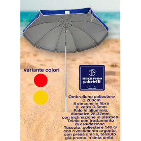 OMBRELLONE T/ALU 28/32 8ST/FIBRA D.200