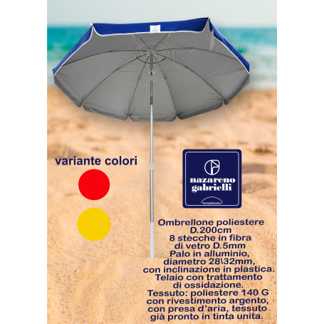 OMBRELLONE T/ALU 28/32 8ST/FIBRA D.200