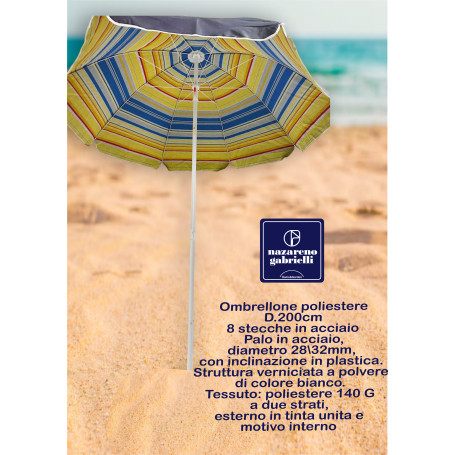 OMBRELLONE T/ACC 28/32 8ST/FIBRA D.200