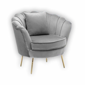 POLTRONA CONCHIGLIA C/CUSCINO GRIGIO