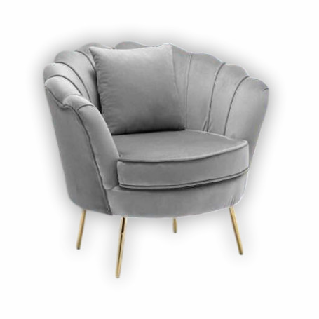 POLTRONA CONCHIGLIA C/CUSCINO GRIGIO