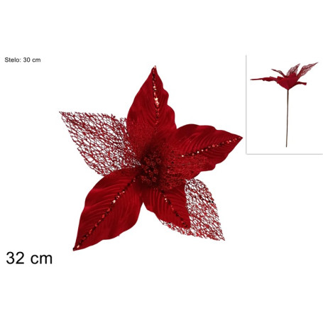STELO FIORE VELLUTO RETINATO 32CM