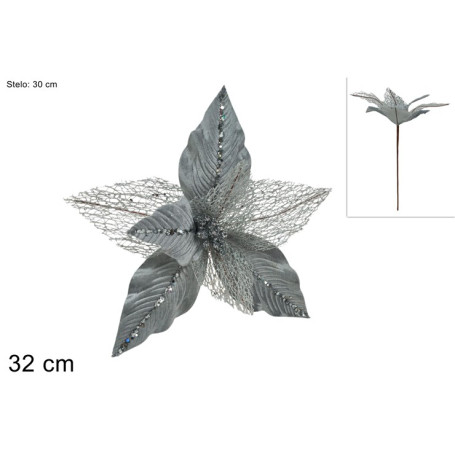 STELO FIORE VELLUTO RETINATO 32CM