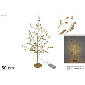 ALBERELLO 50CM/DIAMANTINI ORO C/15LUCI