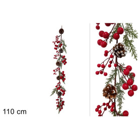 GHIRLANDA C/BACCHE E PIGNE 120CM