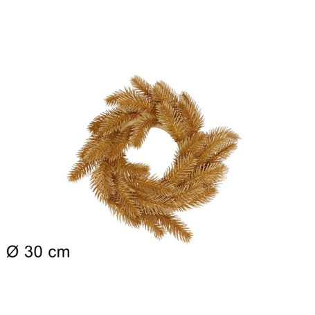 DIETROPORTA 30 CM RAMI DI ABETE ORO