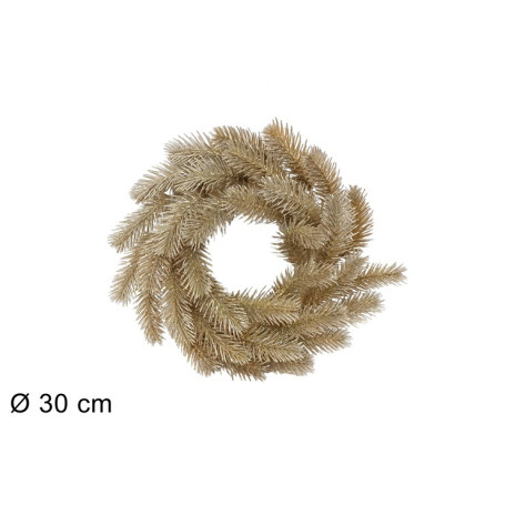 DIETROPORTA 30CM RAMI DI ABETE CHAMPAGNE