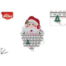 VISO BABBO NATALE IN LEGNO CALENDARIO AV