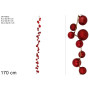 GHIRLANDA 36 PALLINE 170CM ROSSO