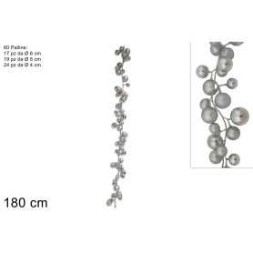 GHIRLANDA 60PALLINE 180CM SILVER