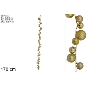GHIRLANDA 36PALLINE 170CM ORO