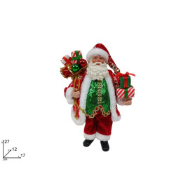 BABBO NATALE CON PACCHI REGALO 27CM