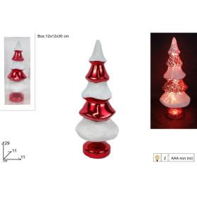 ALBERO 29CM ROSSO LUCIDO/BIANCO GLITT