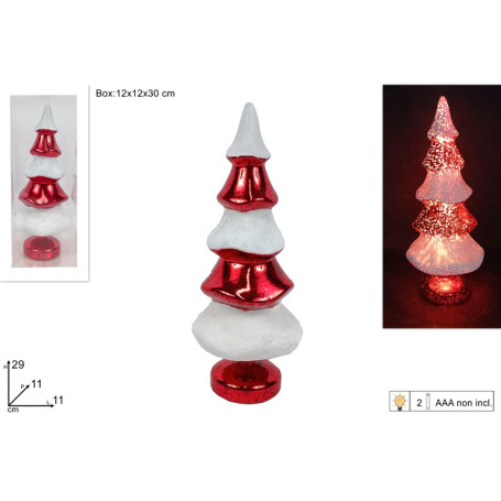 ALBERO 29CM ROSSO LUCIDO/BIANCO GLITT