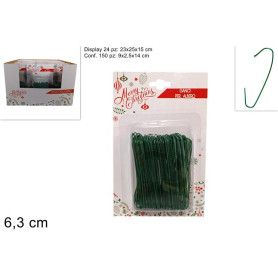 GANCI PER ALBERO 150 PZ 6.3 CM VERDE ART