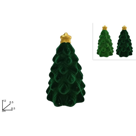 ALBERO 12CM VELLUTO VERDE 2 COL